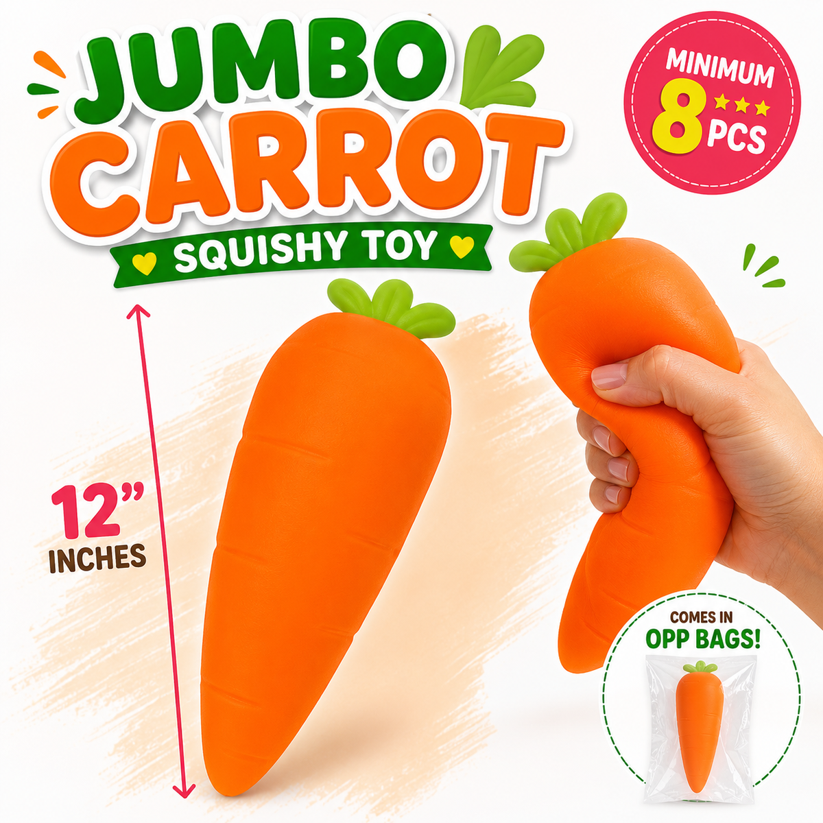 GS Wholesale (Formerly Known as Gypsy Soul) - Jumbo Carrot Squishy Toy — 12”