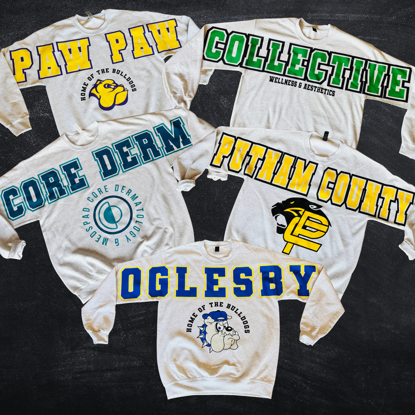 CUSTOMIZE ANY School / Mascot Varsity Sleeve Sweatshirt