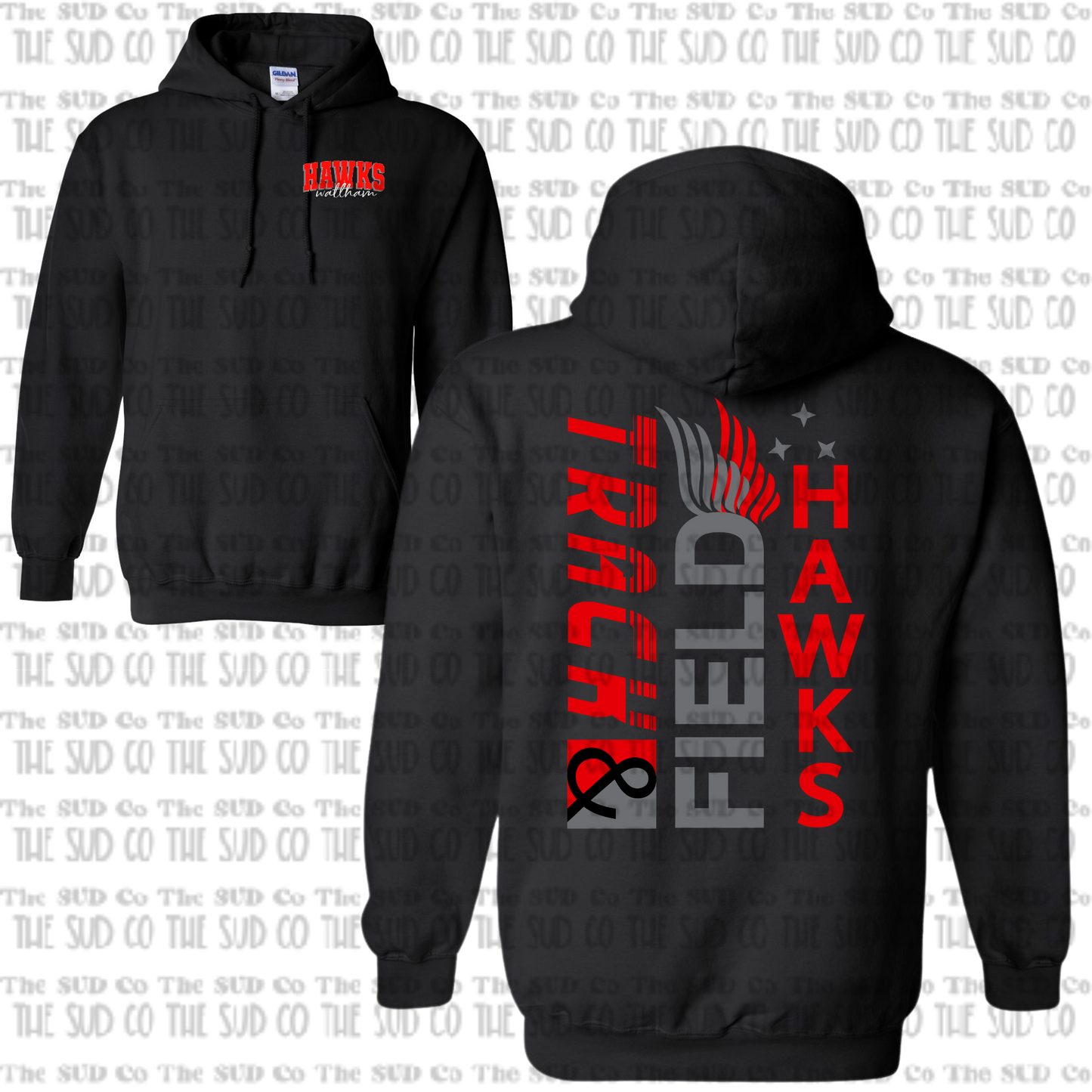 WES Hawks Track Hooded Sweatshirt - BLACK