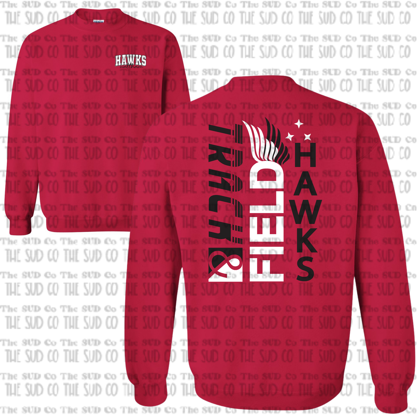 WES Hawks Track Crewneck Sweatshirt - RED