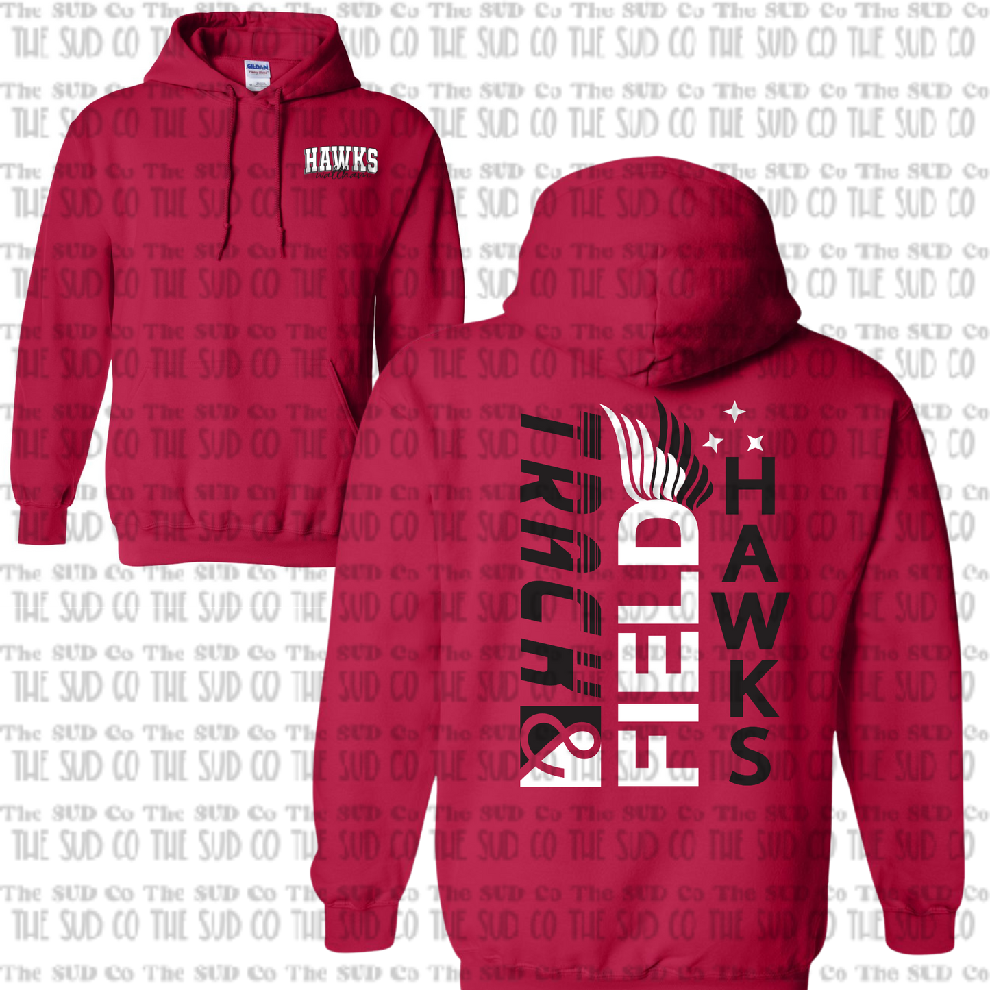 WES Hawks Track Hooded Sweatshirt - RED
