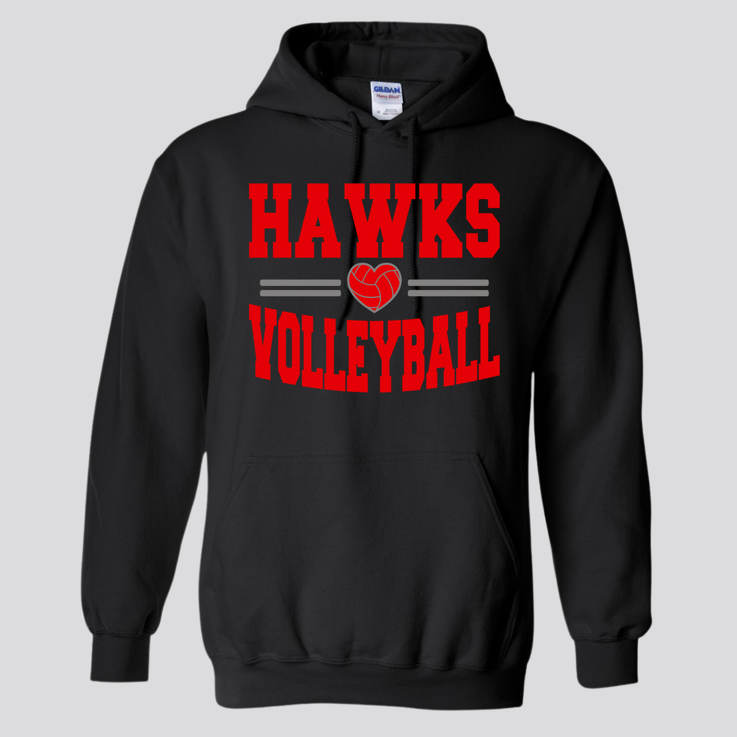 WES Hawks Volleyball Hooded Sweatshirt - BLACK