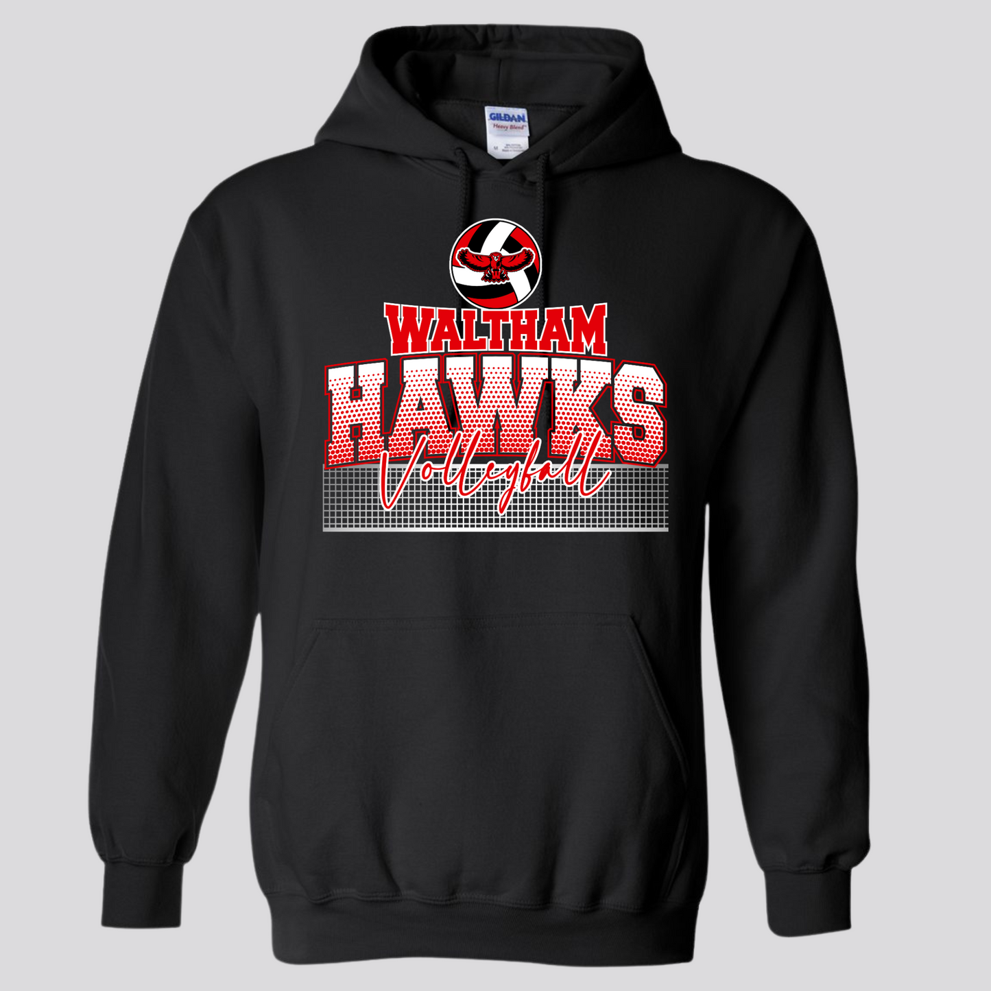 WES Hawks Volleyball Hooded Sweatshirt - BLACK