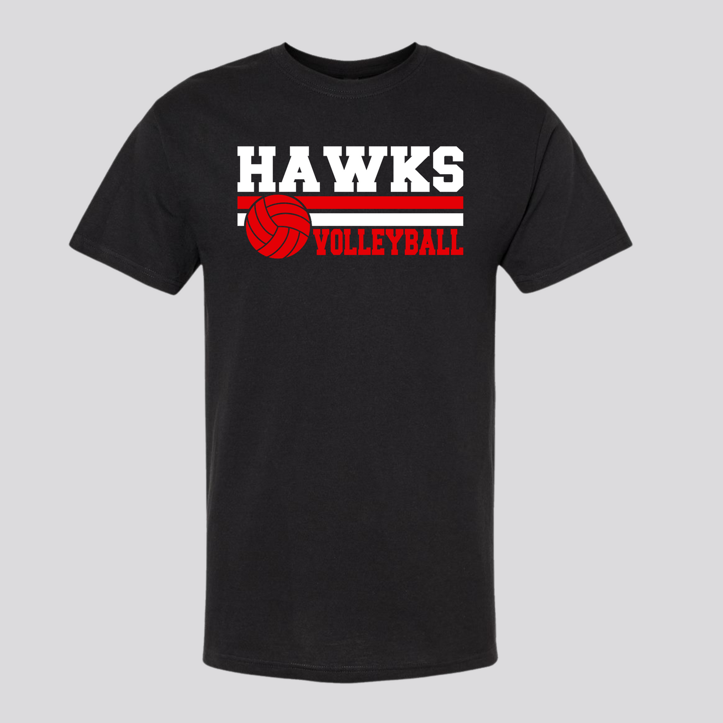 WES Hawks Volleyball Basic Tshirt - BLACK