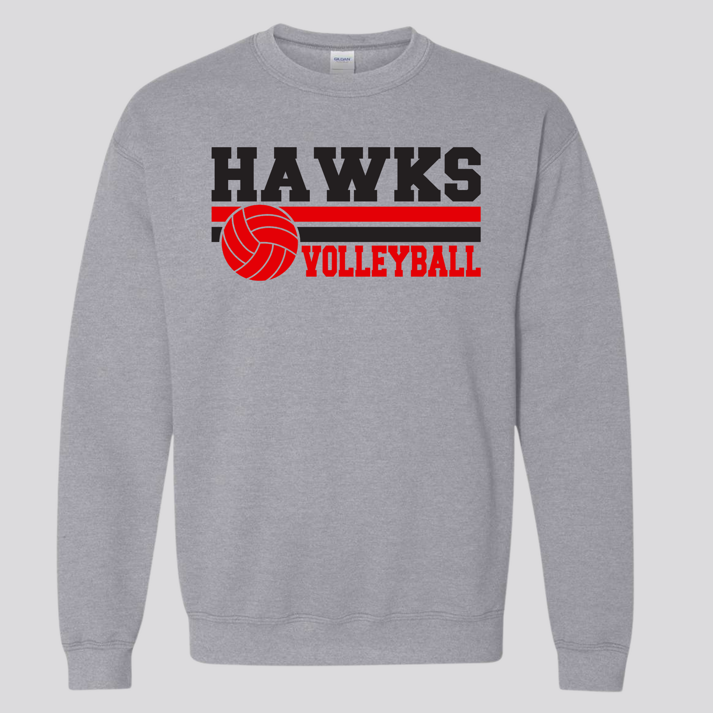 WES Hawks Volleyball Crewneck Sweatshirt - GRAY
