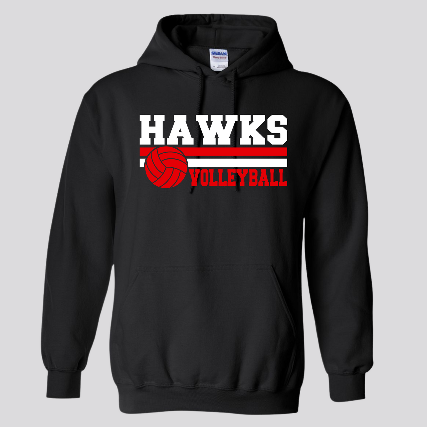 WES Hawks Volleyball Hooded Sweatshirt - BLACK