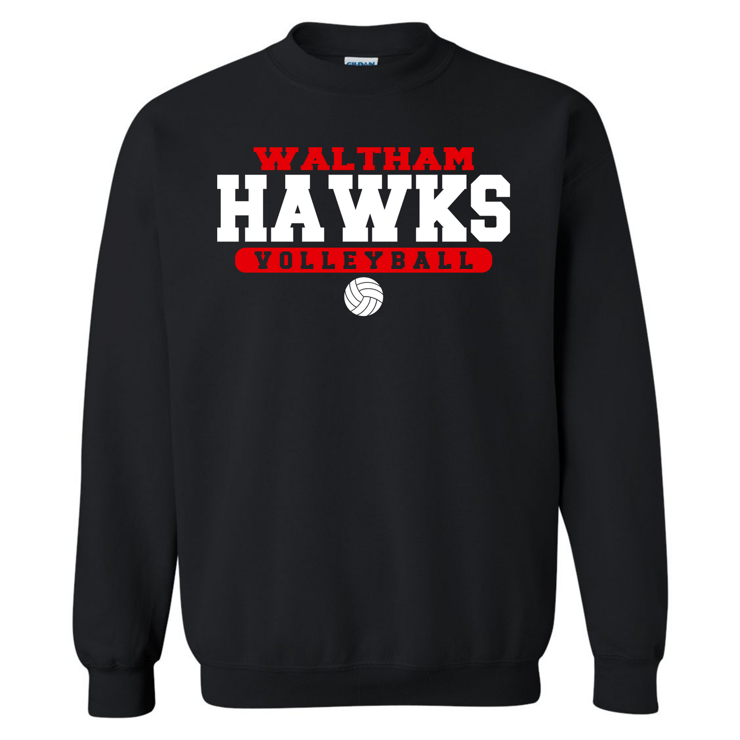 WES Hawks Volleyball Crewneck Sweatshirt - BLACK