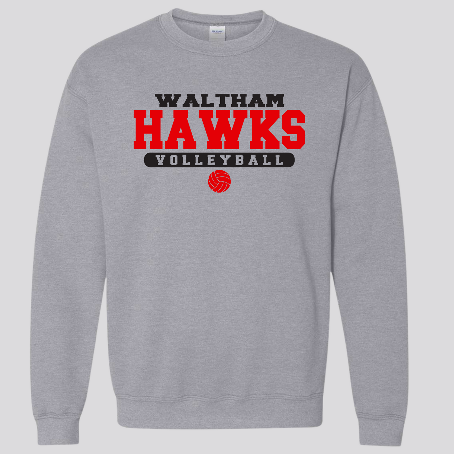 WES Hawks Volleyball Crewneck Sweatshirt - GRAY