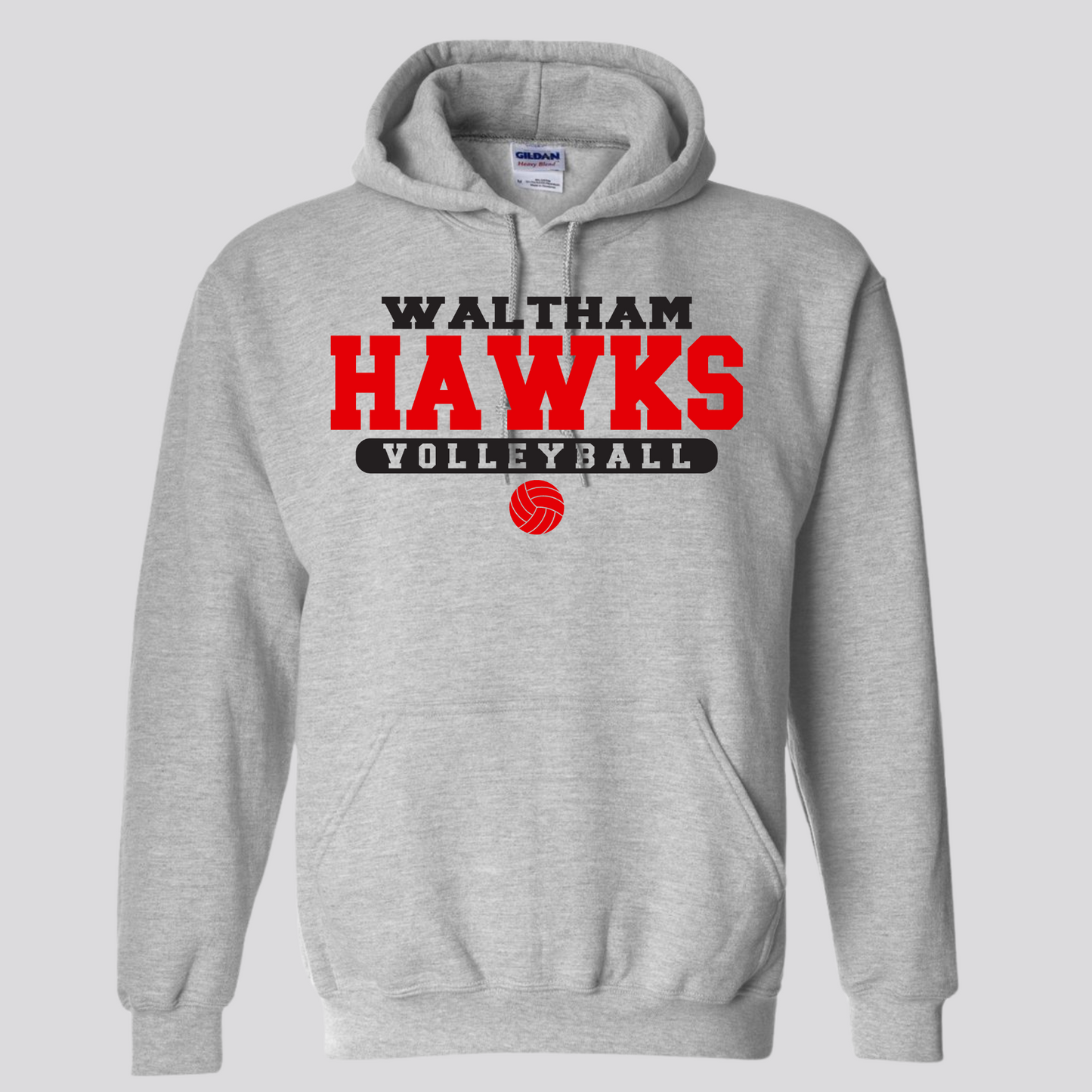 WES Hawks Volleyball Hooded Sweatshirt - GRAY