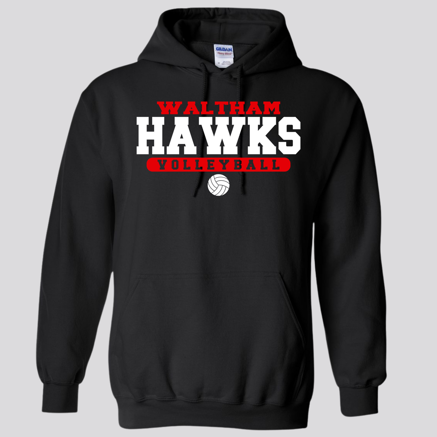 WES Hawks Volleyball Hooded Sweatshirt - BLACK