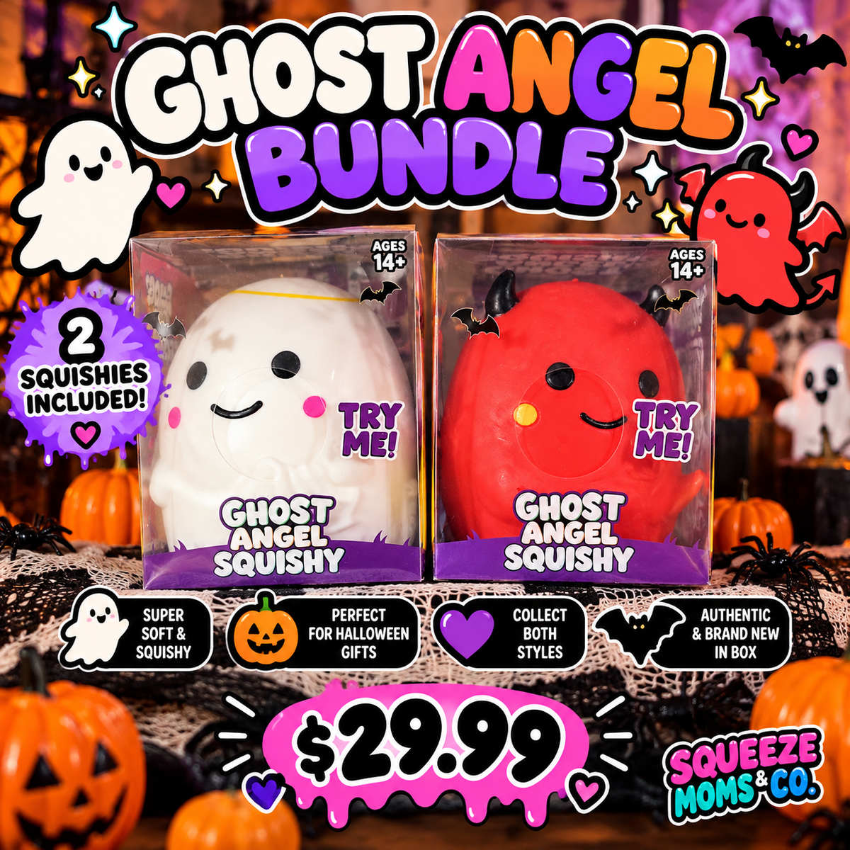 👻😈 Ghost Angel Squishy Duo