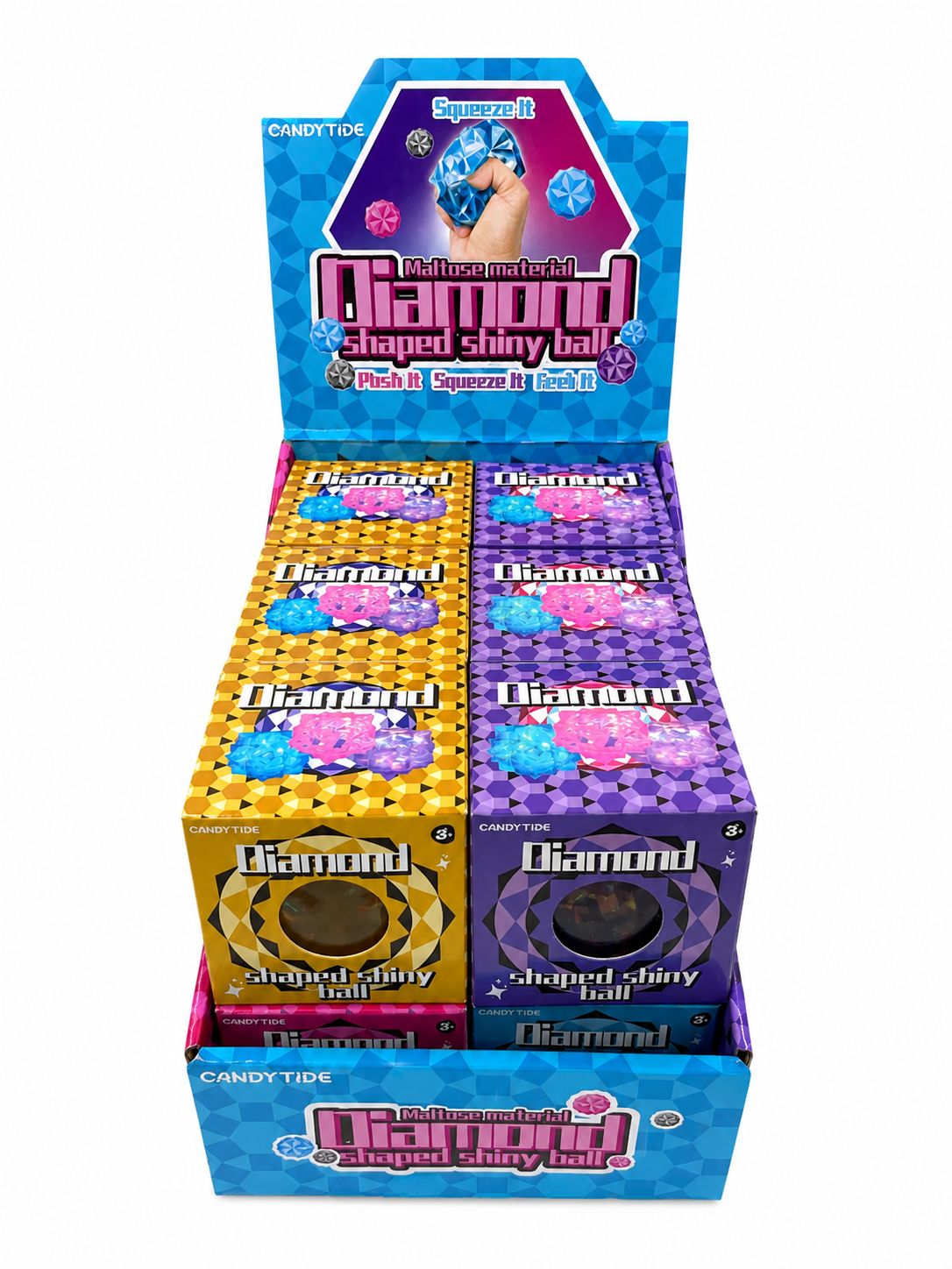 Modek Sports - Maltose Diamond Squishy Ball – 12 PC Display MSND24