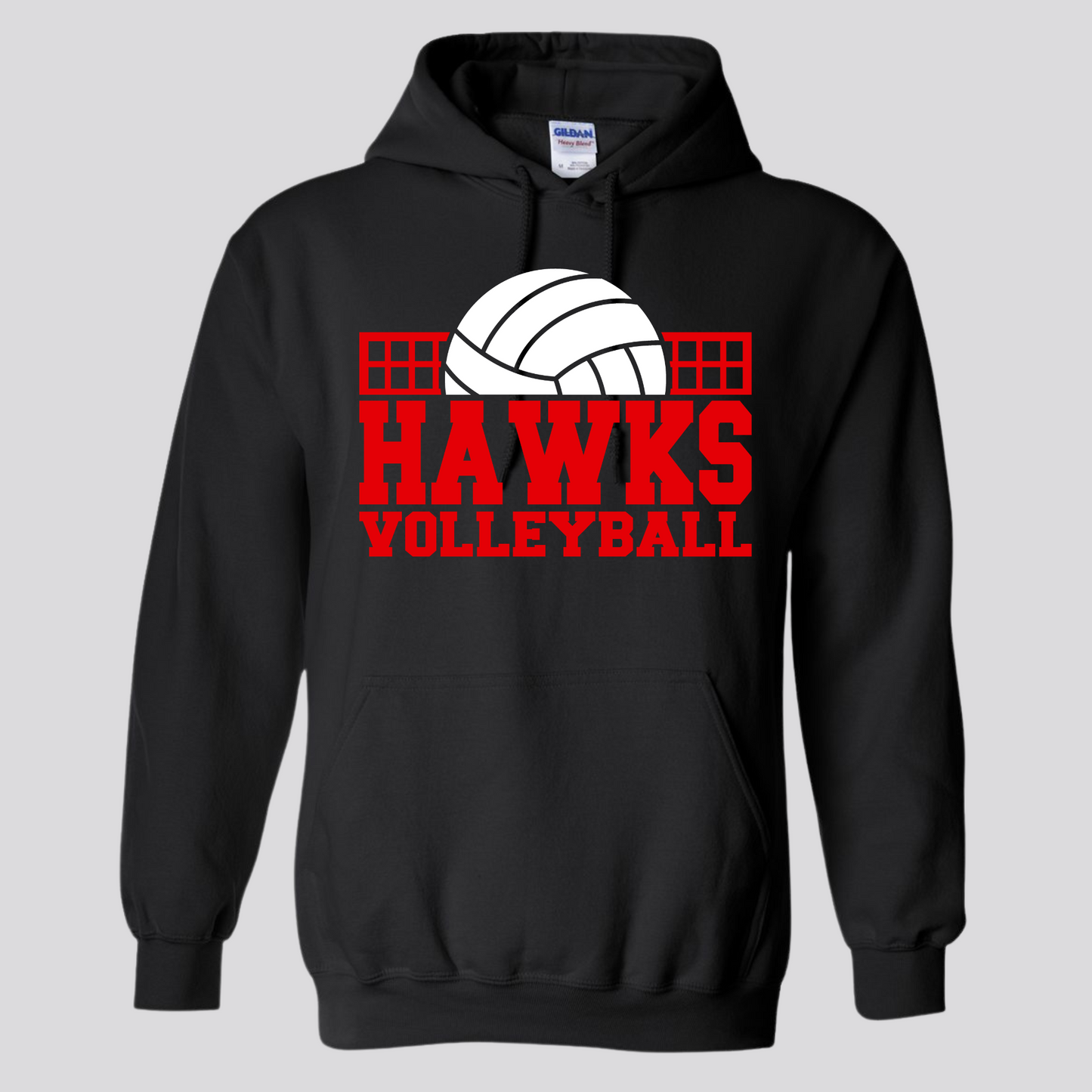 WES Hawks Volleyball Hooded Sweatshirt - BLACK