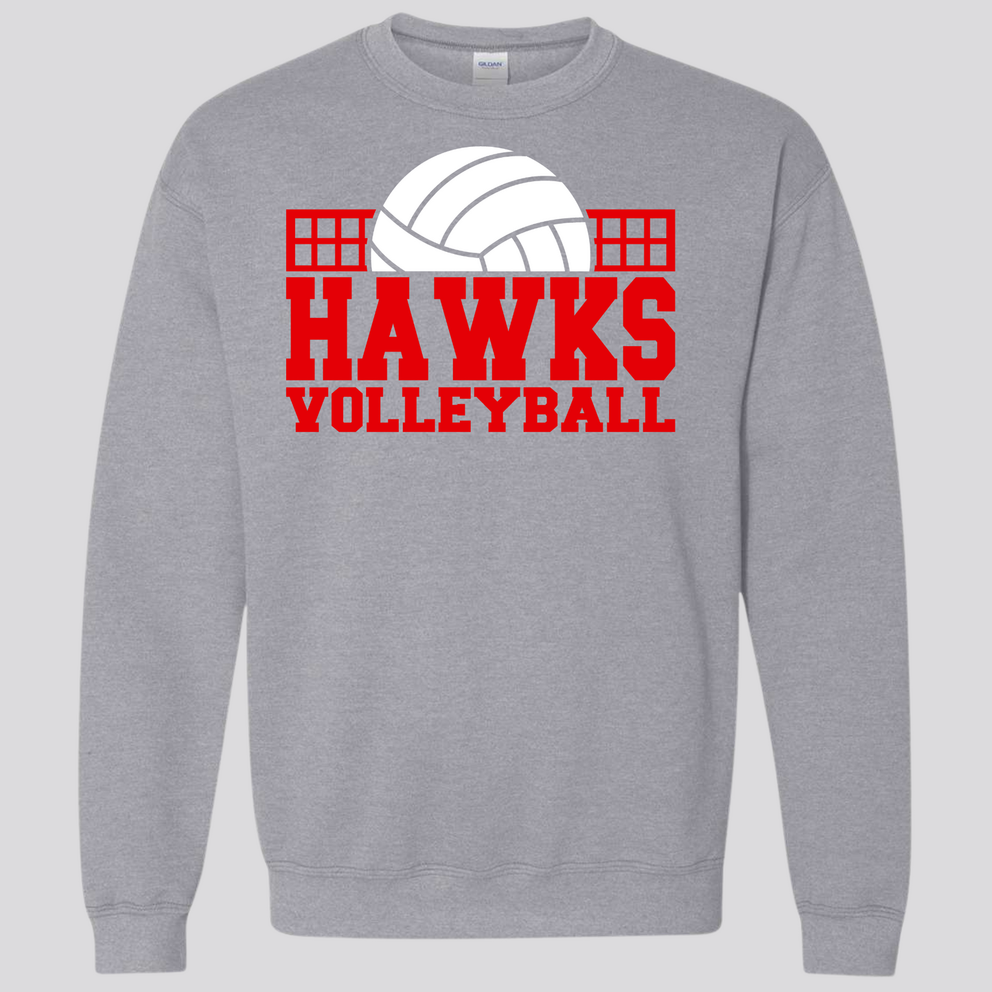 WES Hawks Volleyball Crewneck Sweatshirt - GRAY