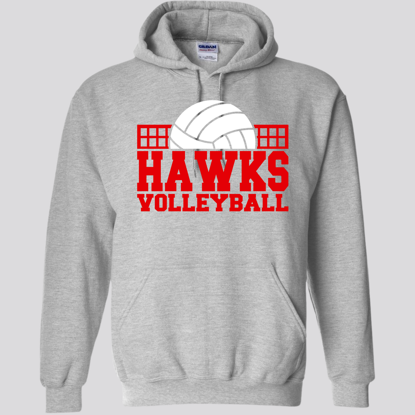 WES Hawks Volleyball Hooded Sweatshirt - GRAY