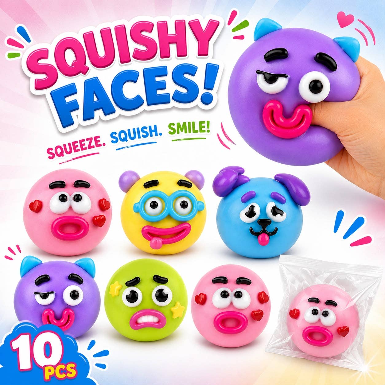 GS Wholesale (Formerly Known as Gypsy Soul) - Squishy Faces – Funny Emoji-Style Stress Ball Squishies