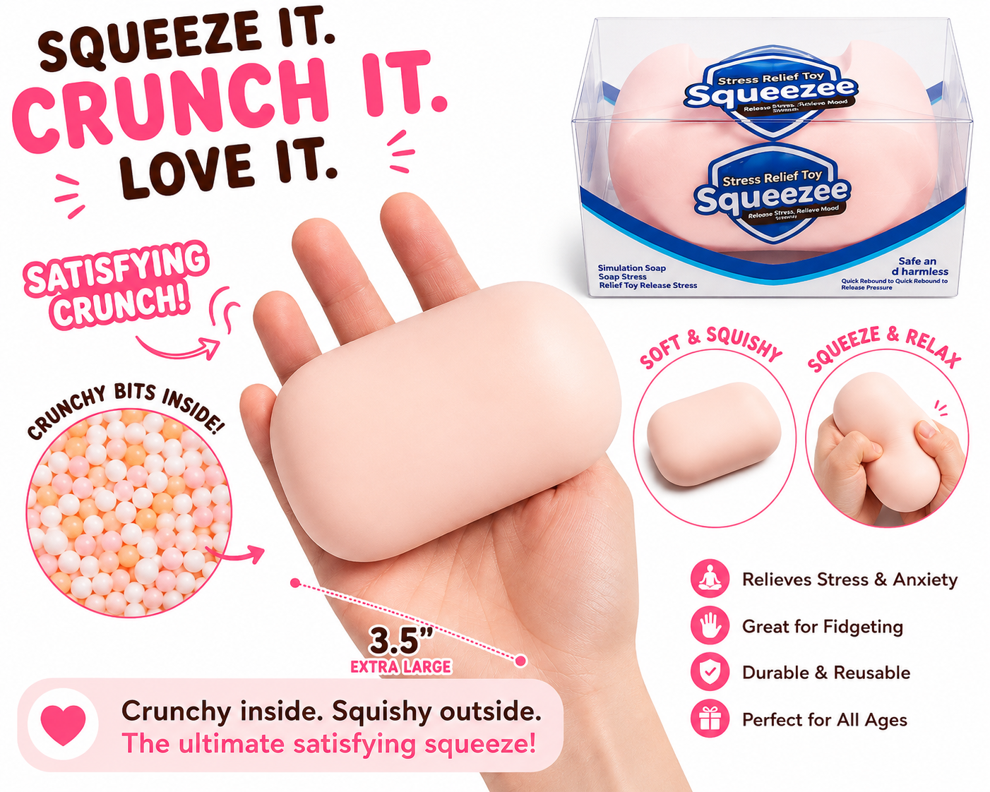 Modek Sports - Crunchy Soap Squeeze Ball – 3.5” MSS17