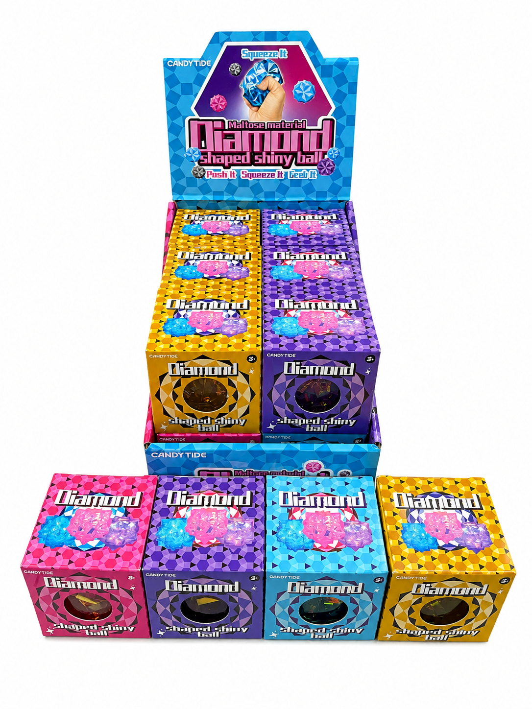 Modek Sports - Maltose Diamond Squishy Ball – 12 PC Display MSND24