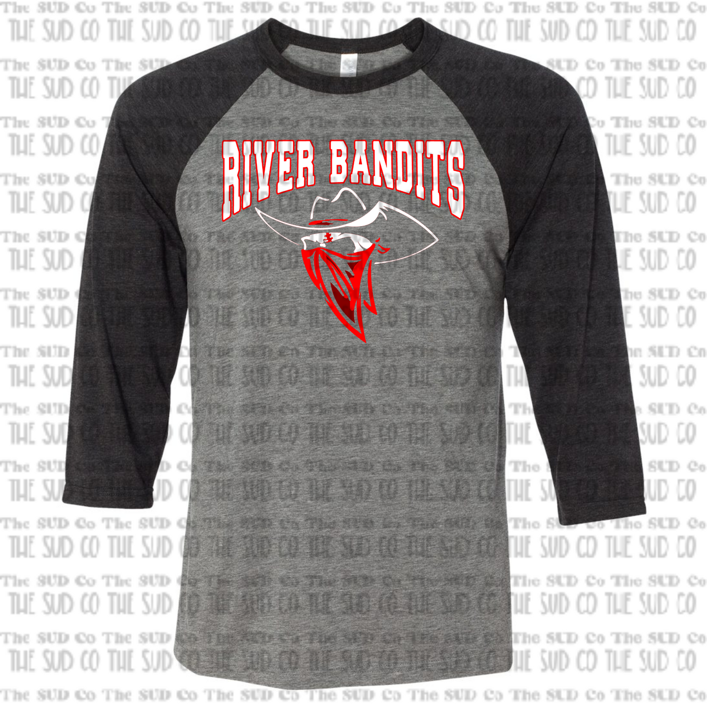 River Bandits Baseball Tee - Black & Charcoal