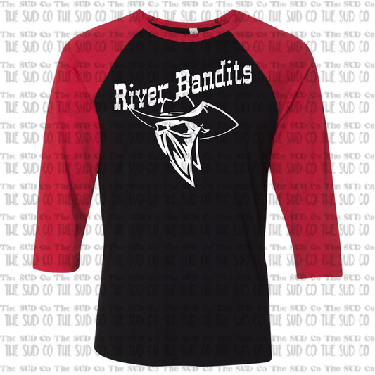 River Bandits Baseball Tee - Back & Red