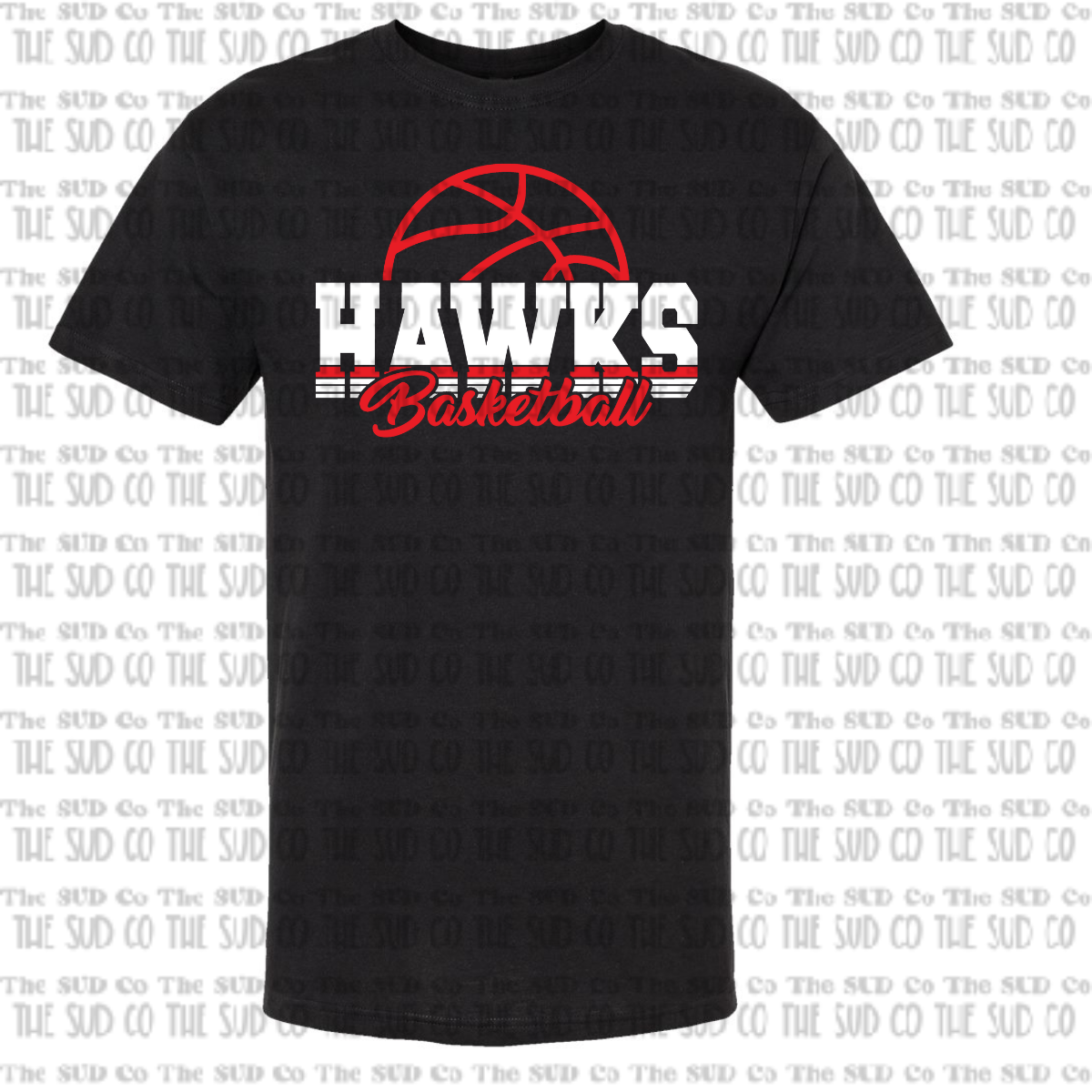 WES Hawks Basketball Basic Tshirt - BLACK