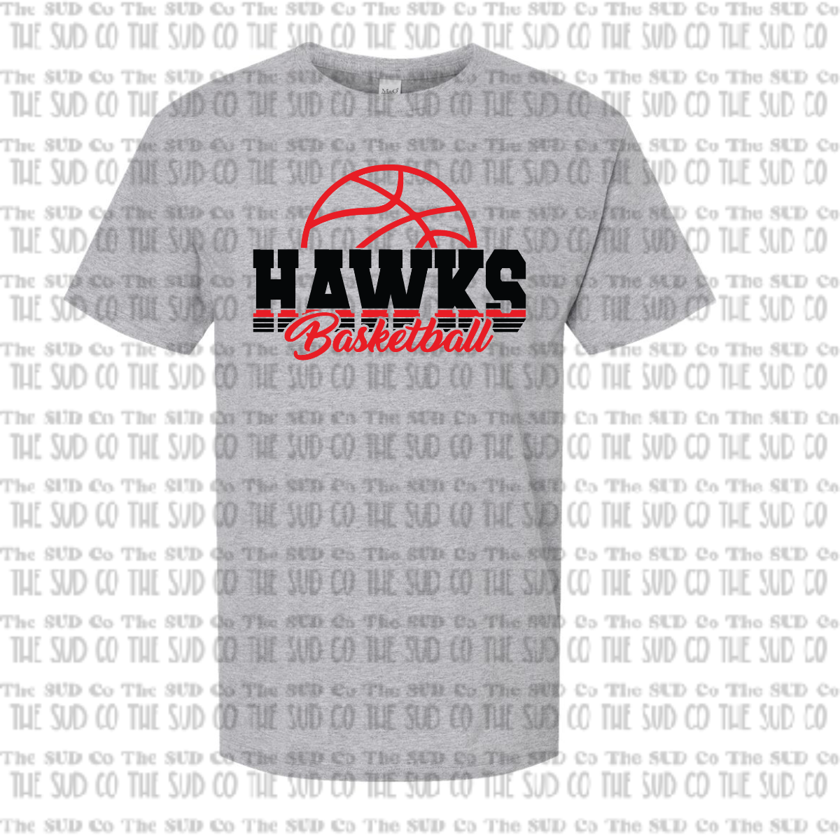 WES Hawks Basketball Basic Tshirt - GRAY