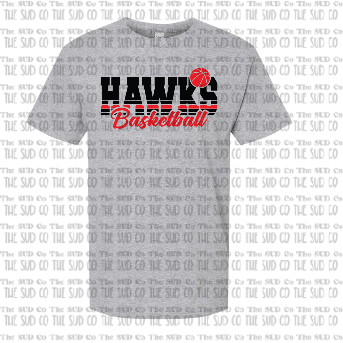 WES Hawks Basketball Basic Tshirt - GRAY