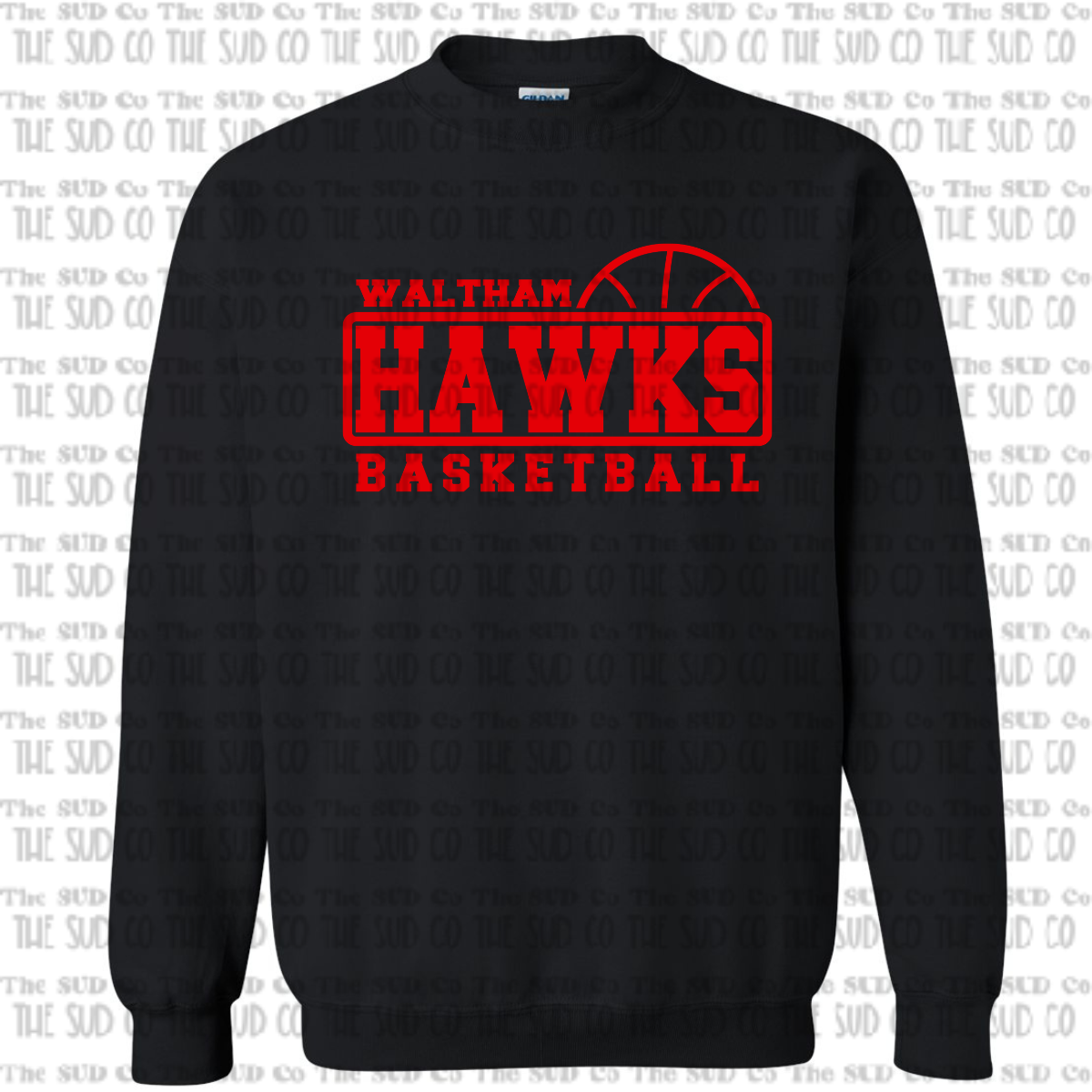 WES Hawks Basketball Crewneck Sweatshirt - BLACK