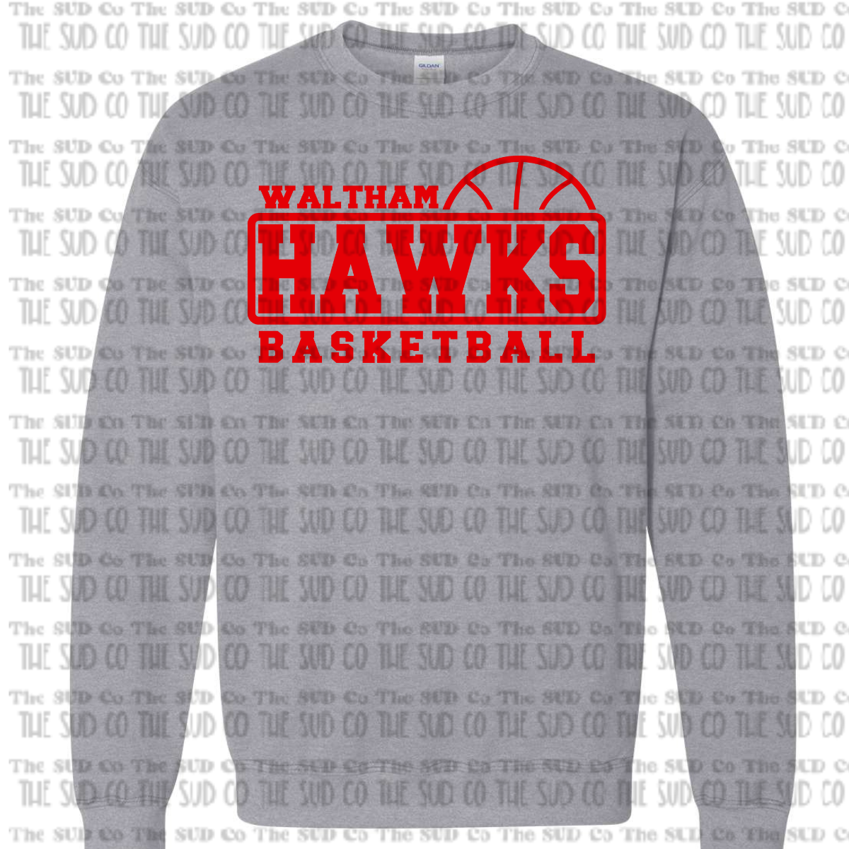 WES Hawks Basketball Crewneck Sweatshirt - GRAY