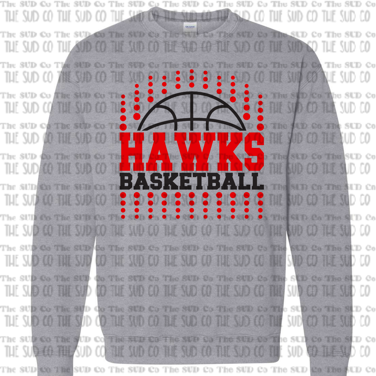 WES Hawks Basketball Crewneck Sweatshirt - GRAY