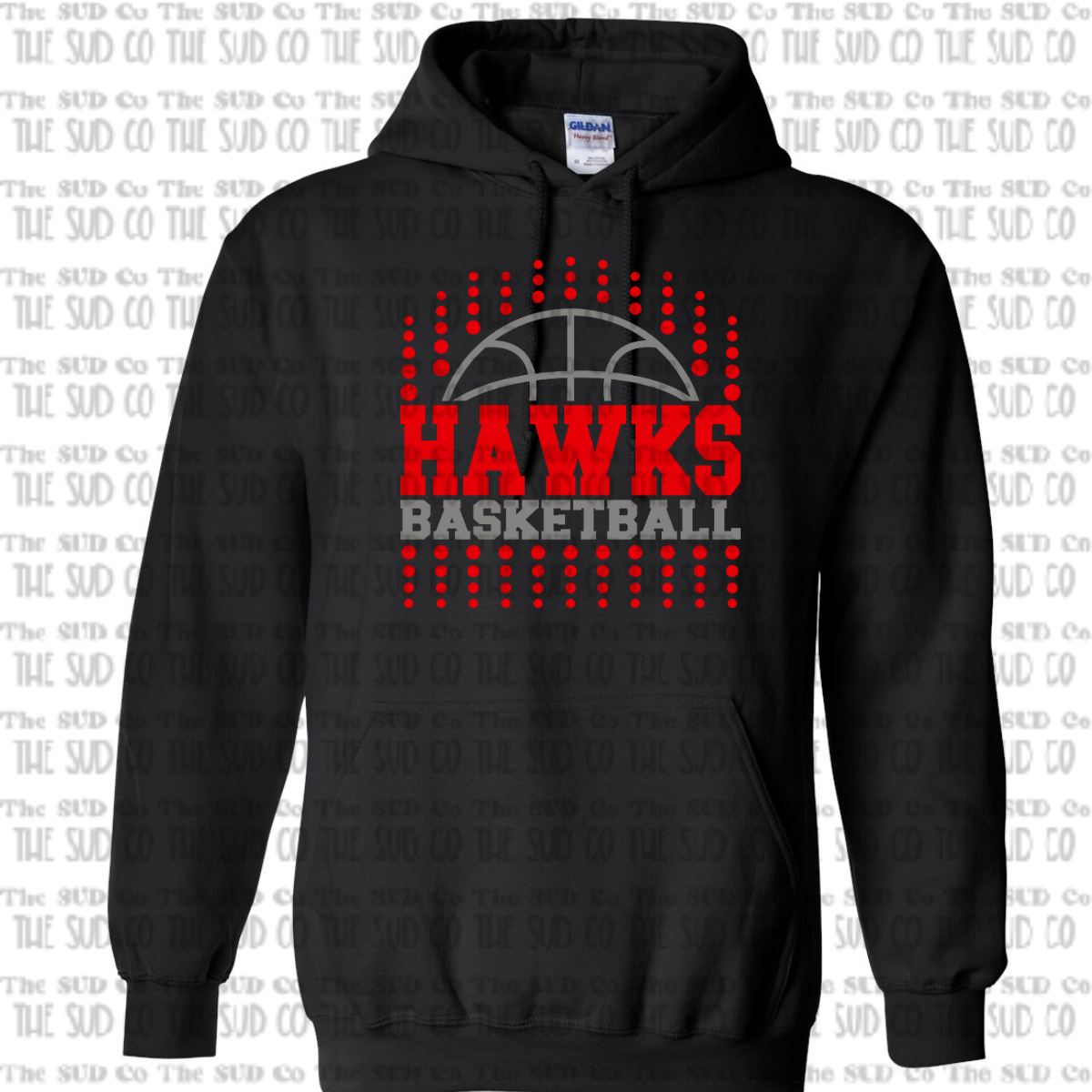 WES Hawks Basketball Hooded Sweatshirt - BLACK