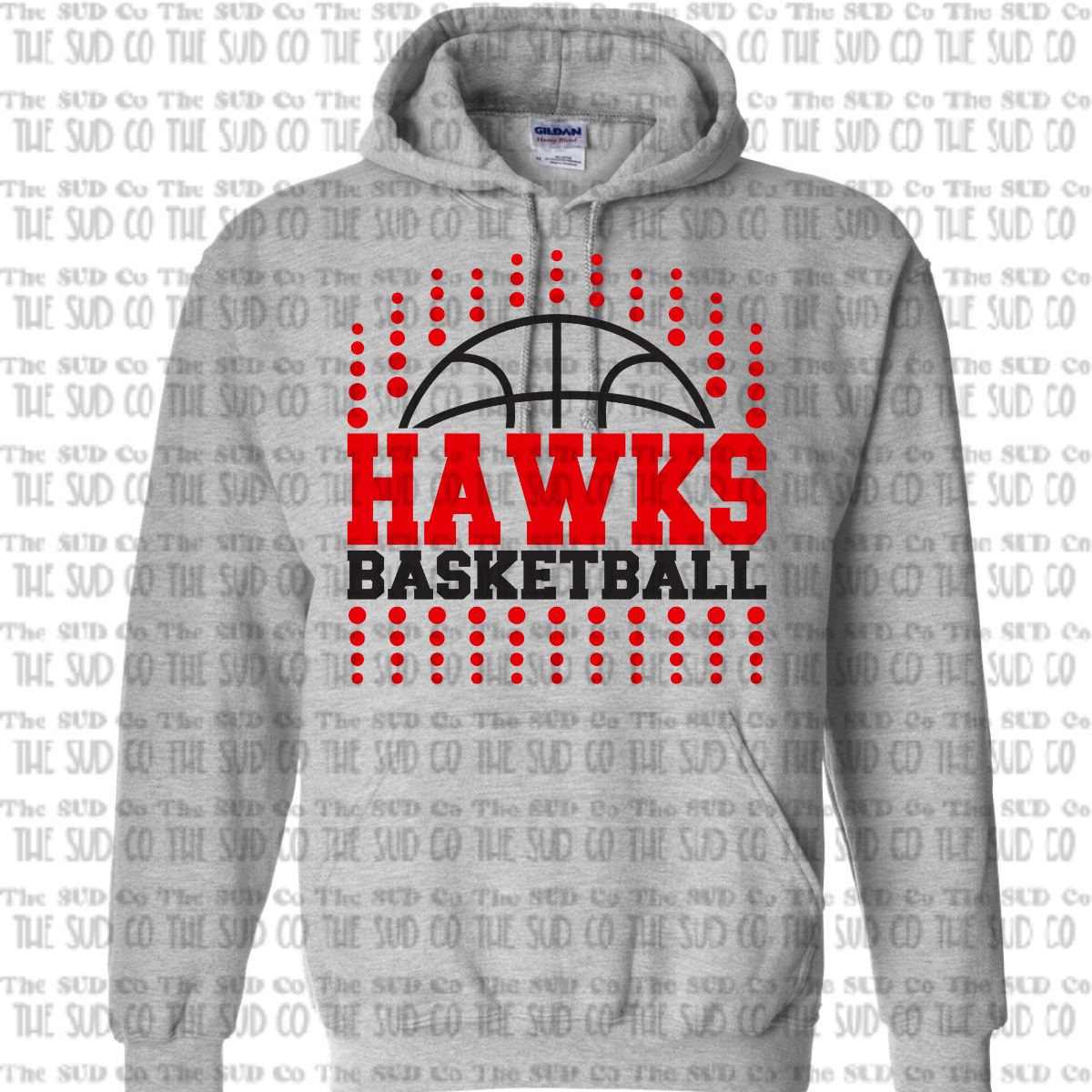 WES Hawks Basketball Hooded Sweatshirt - GRAY