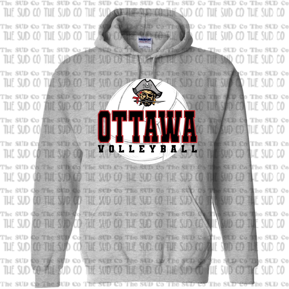 OHS Volleyball Hooded Sweatshirt - Gray