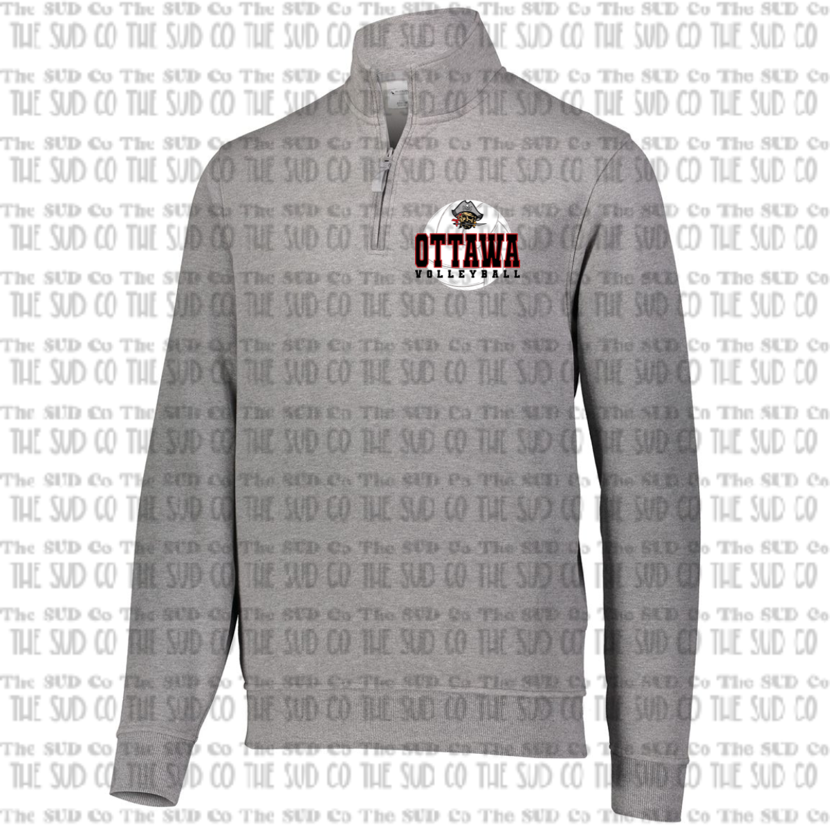 OHS Volleyball Quarter Zip Sweatshirt - Gray