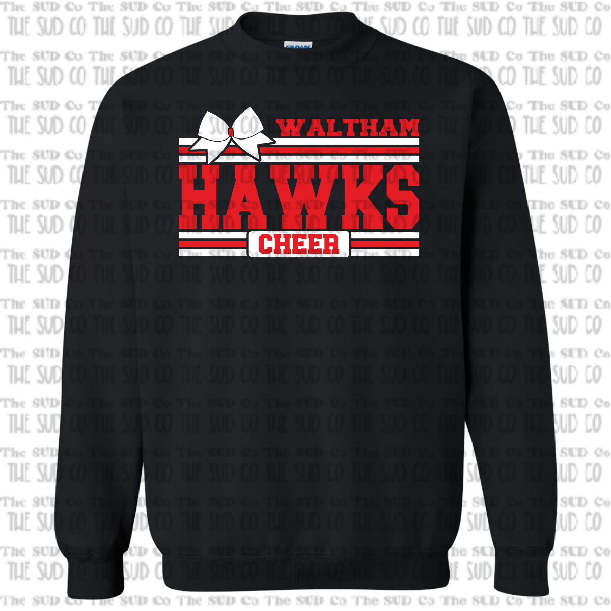 WES Hawks Cheer Crewneck Sweatshirt - BLACK