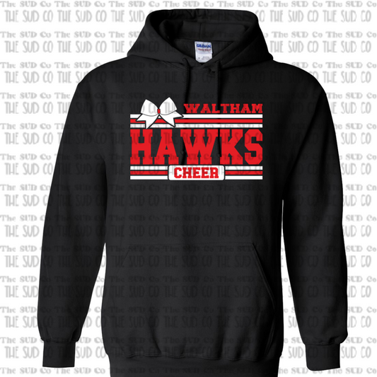 WES Hawks Cheer Hooded Sweatshirt - BLACK