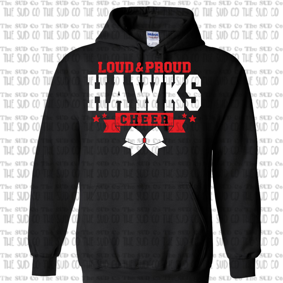 WES Hawks Cheer Hooded Sweatshirt - BLACK