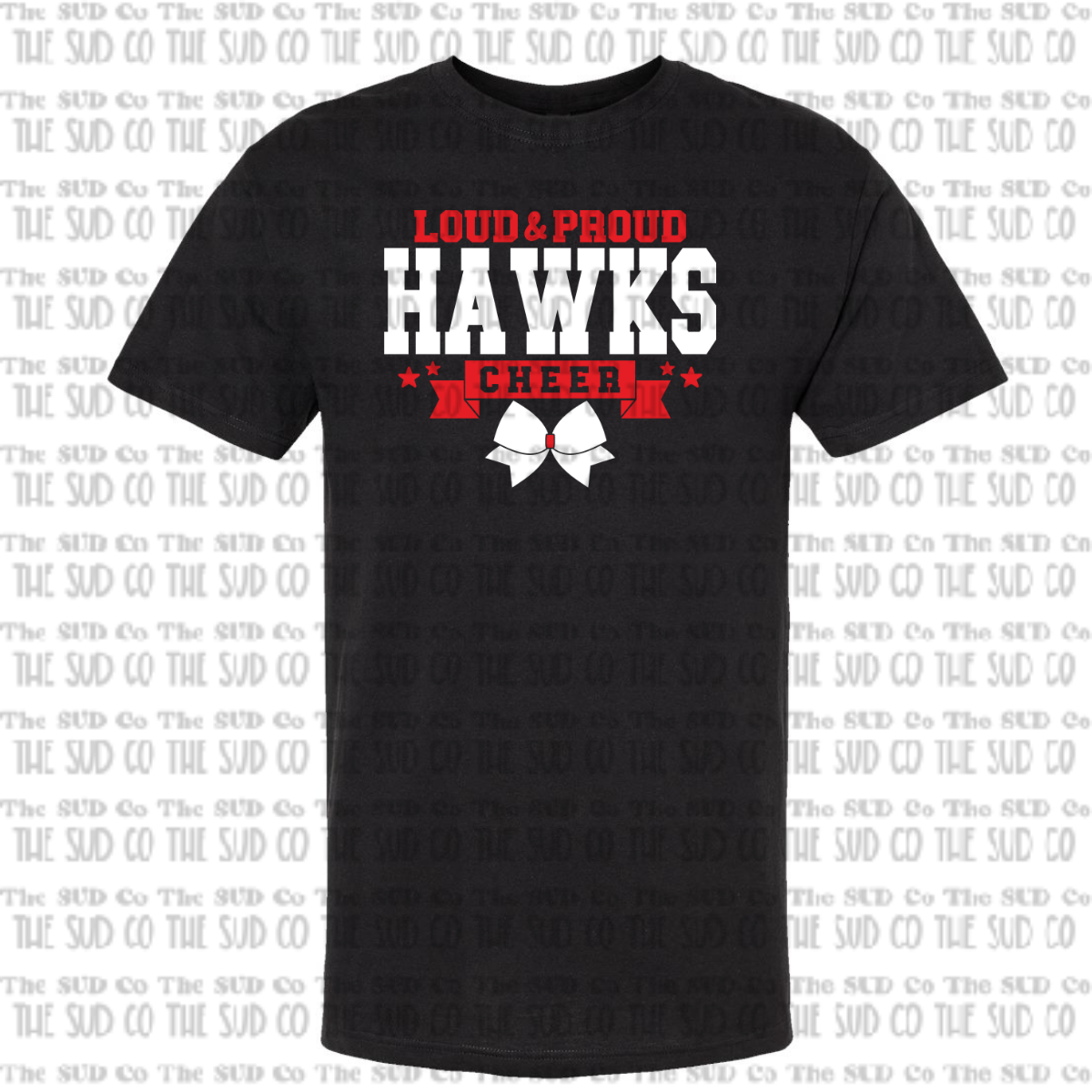 WES Hawks Cheer Basic Tshirt - BLACK