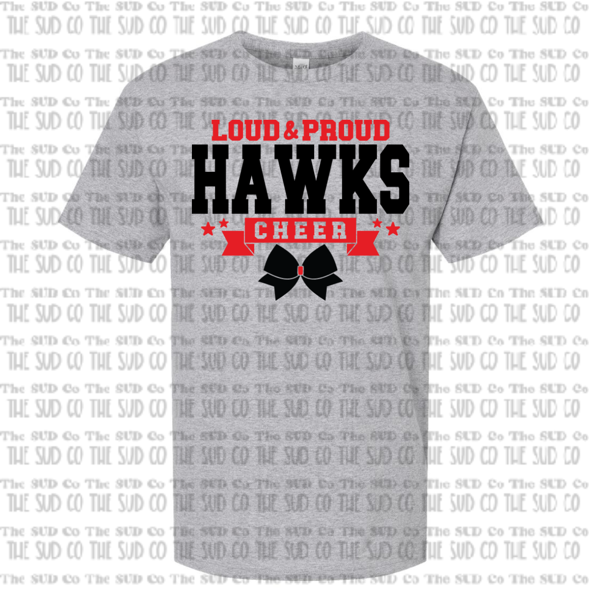 WES Hawks Cheer Basic Tshirt - GRAY