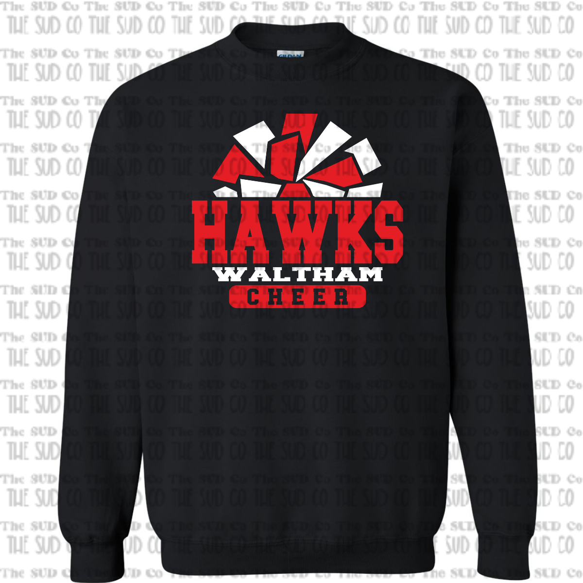 WES Hawks Cheer Crewneck Sweatshirt - BLACK