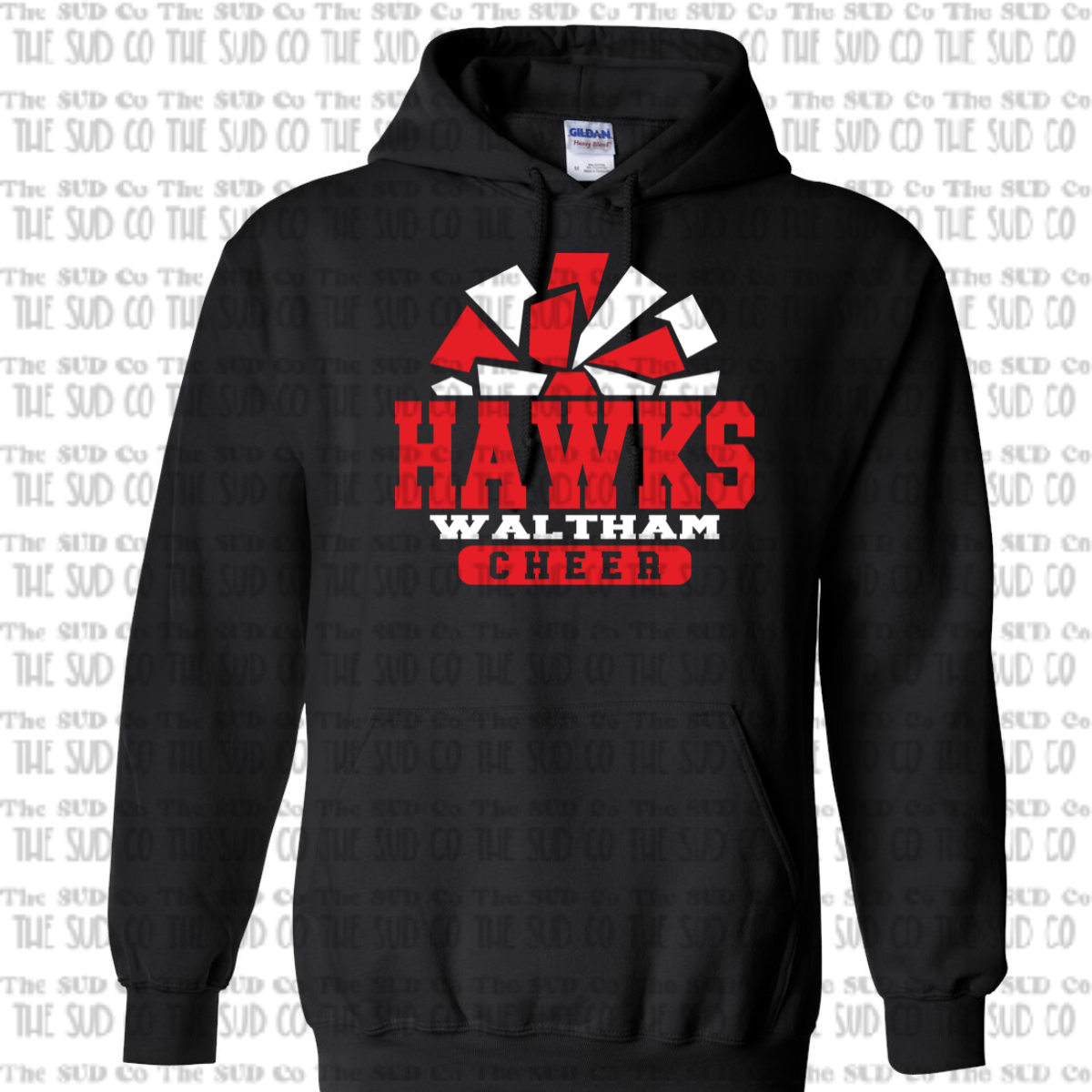 WES Hawks Cheer Hooded Sweatshirt - BLACK