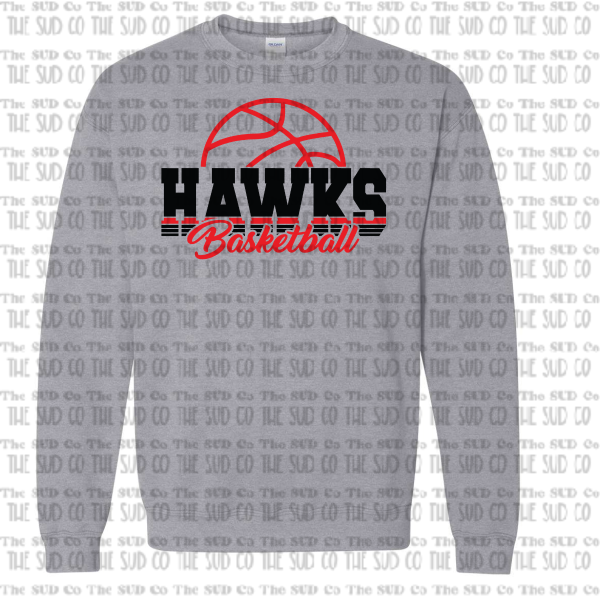 WES Hawks Basketball Crewneck Sweatshirt - GRAY