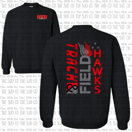WES Hawks Track Crewneck Sweatshirt - BLACK