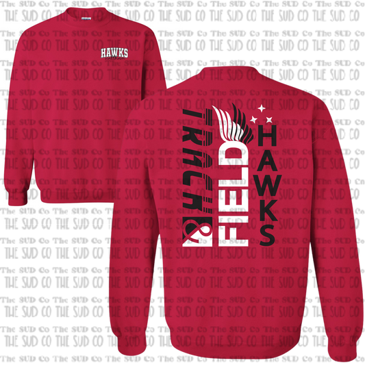 WES Hawks Track Crewneck Sweatshirt - RED