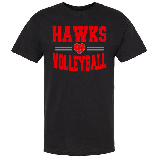 WES Hawks Volleyball Basic Tshirt - BLACK
