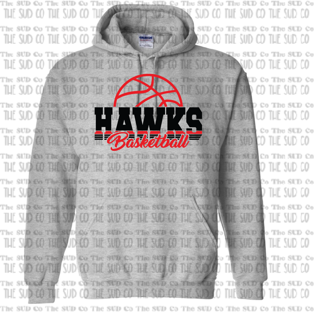 WES Hawks Basketball Hooded Sweatshirt - GRAY