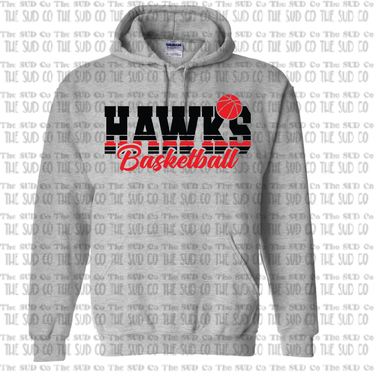 WES Hawks Basketball Hooded Sweatshirt - GRAY