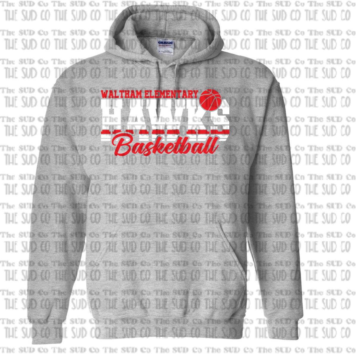 WES Hawks Basketball Hooded Sweatshirt - GRAY