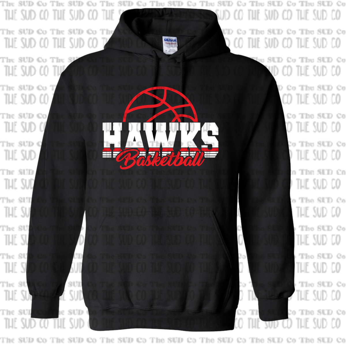 WES Hawks Basketball Hooded Sweatshirt - BLACK