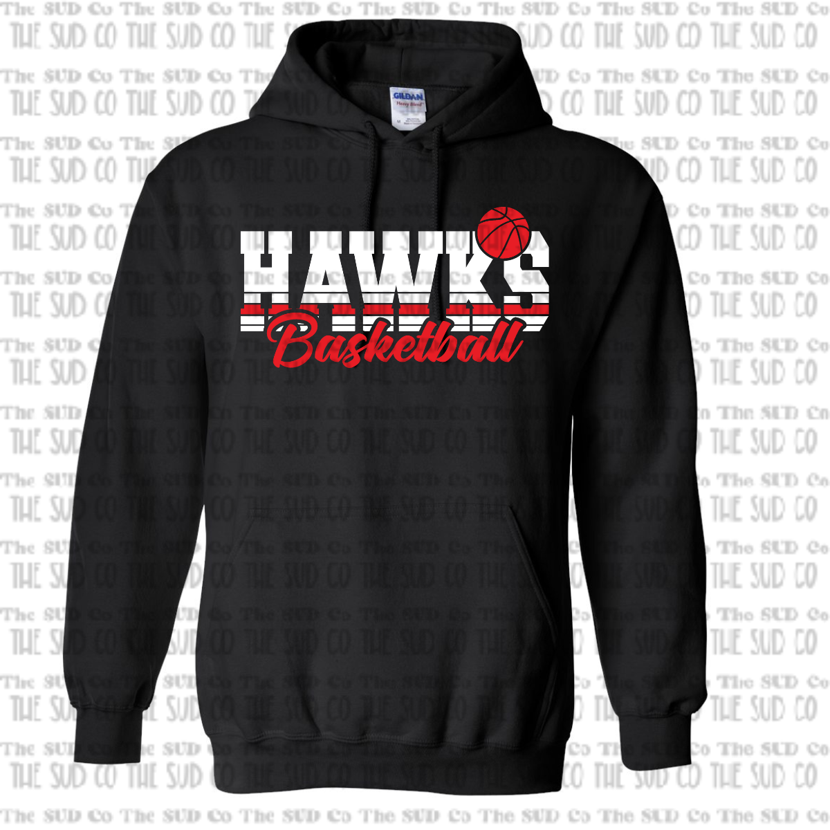 WES Hawks Basketball Hooded Sweatshirt - BLACK